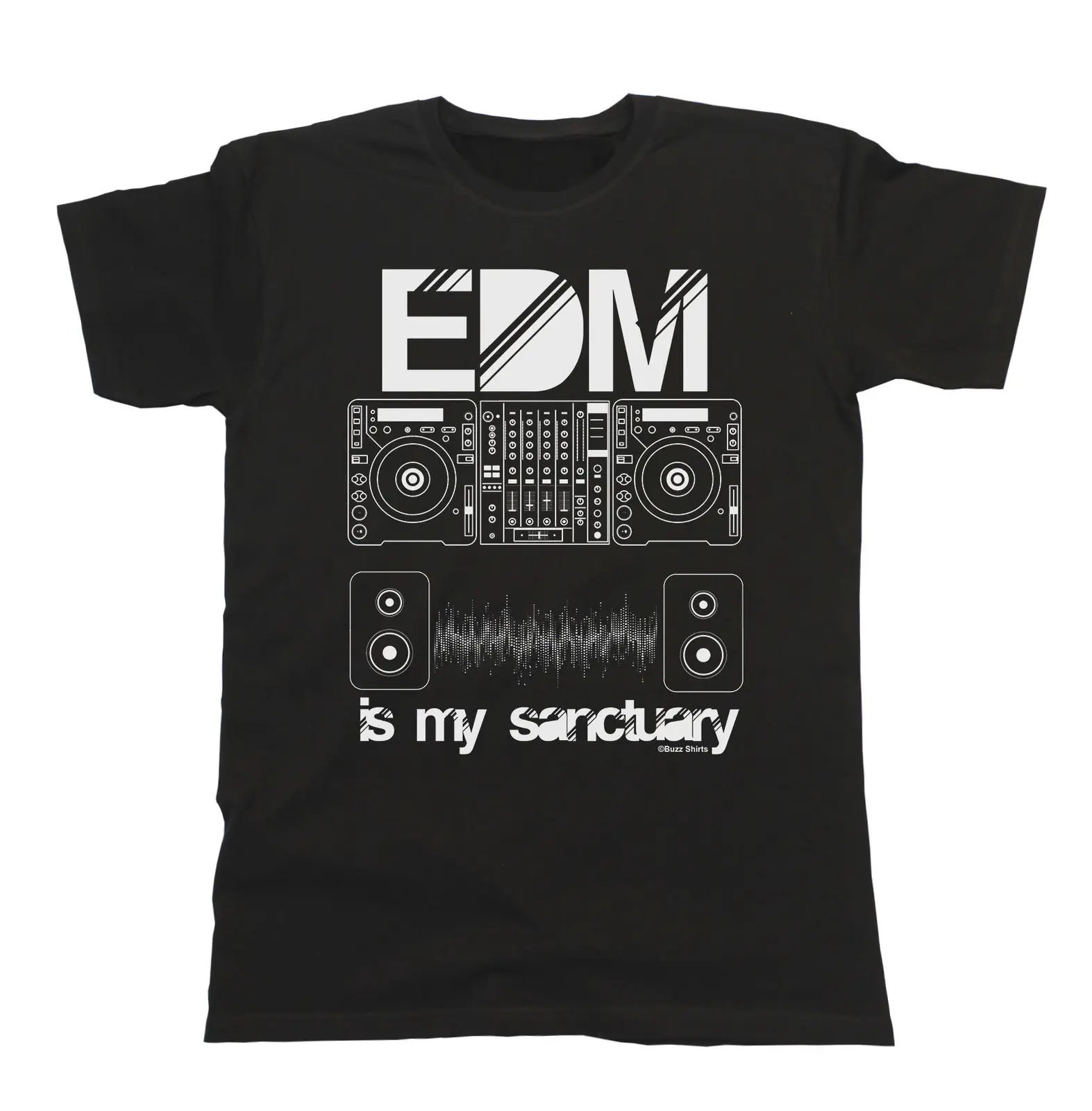 EDM Is My Sanctuary Мужская/Женская футболка унисекс подходит для электронных танцев музыка Deck мода новый топ футболки забавные