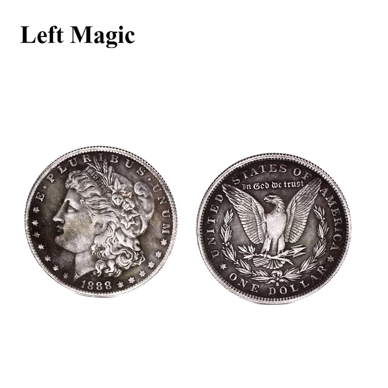 

1 Pcs Steel Morgan Dollar (3.8cm Dia) Magic Tricks Can Be Sucked Props Accessorie Used Appearing/Disappearing Coin Magie B1001