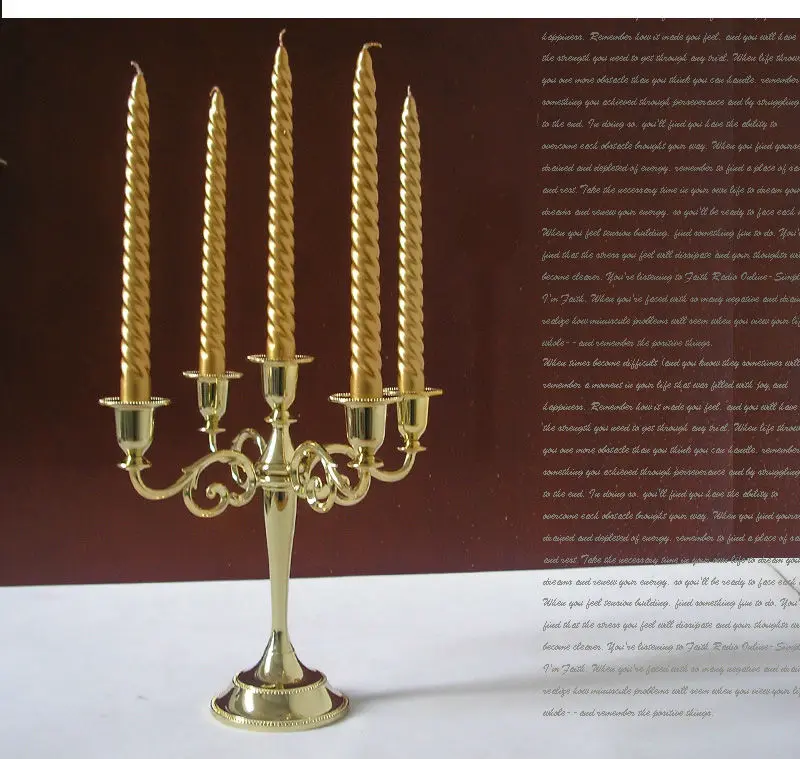 modern 5 arm gold candle holder metal home decor candlestick christmas candles gold candle