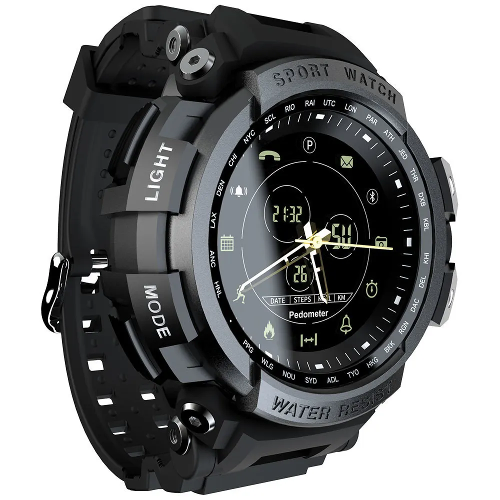 LOKMAT, спортивные Смарт-часы, профессиональные, 5 АТМ, водонепроницаемые, Bluetooth, напоминание о звонках, Цифровые мужские часы, умные часы для ios и Android - Цвет: Black