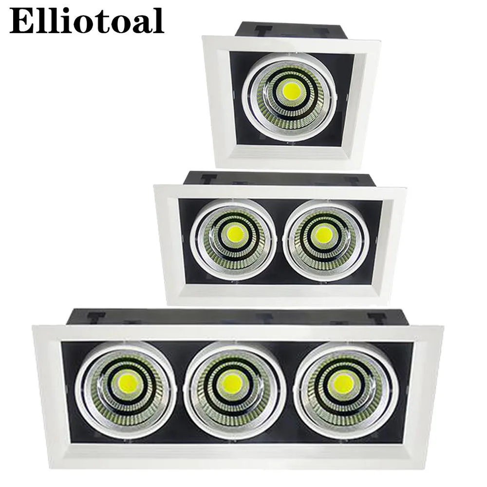 

COB AR111 lights clothing store double bean gall grille lamp led square ceiling spotlights single head AR111 COB LED Down Light