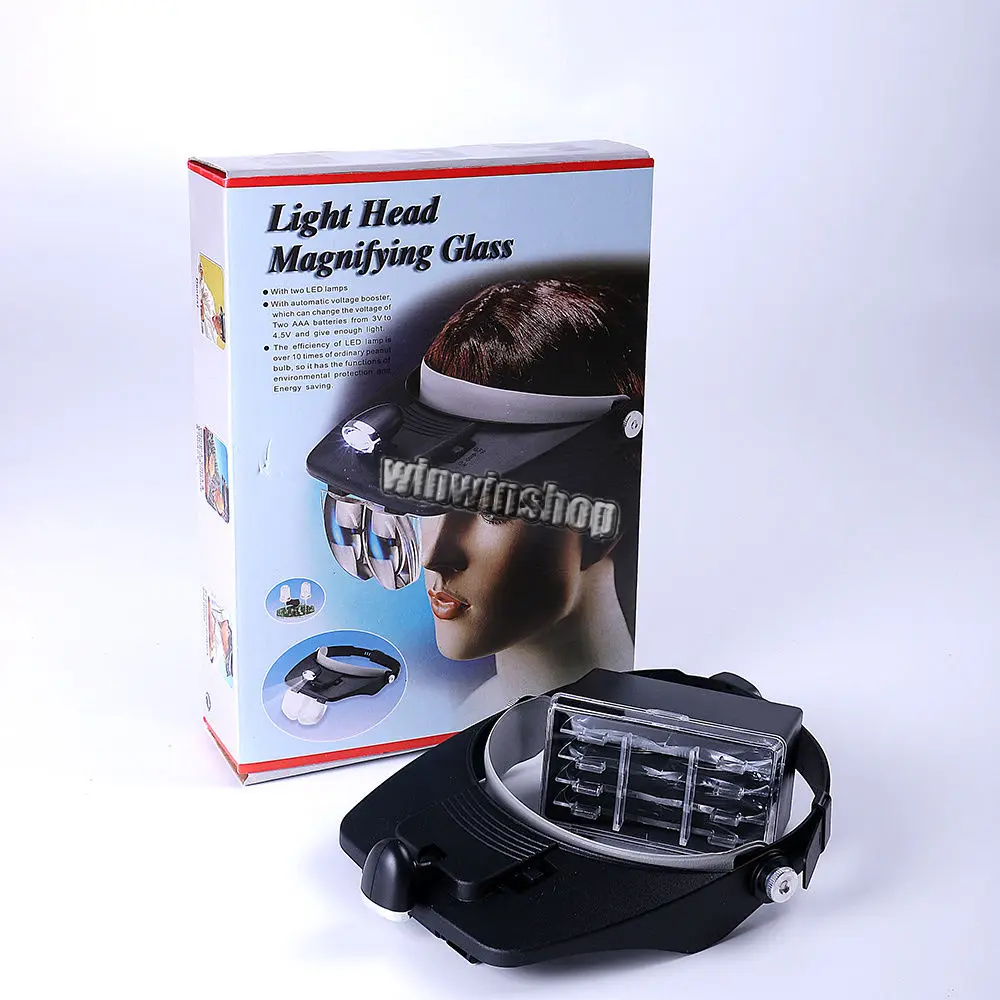 1 Set Dental Lab LED Head Light Loupe with 4 Lenses Glass Salon Magnifier | Красота и здоровье