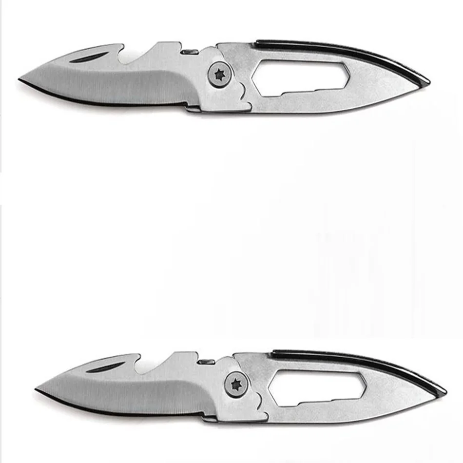 Стоящий 2 шт./лот походный складной нож из нержавеющей стали EDC инструменты для отдыха на природе портативный карманный многофункциональный набор - Цвет: Серебристый