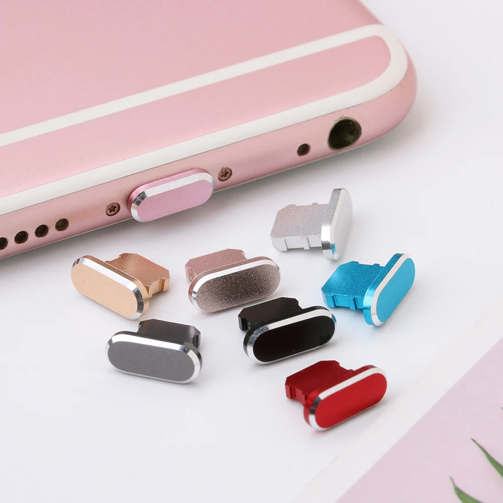 

1PC Metal Anti Dust Plug Dustproof Cover Aluminium Alloy Portable Charger Dock Plug Stopper Cap Cover for iPhone X XR Max Plus