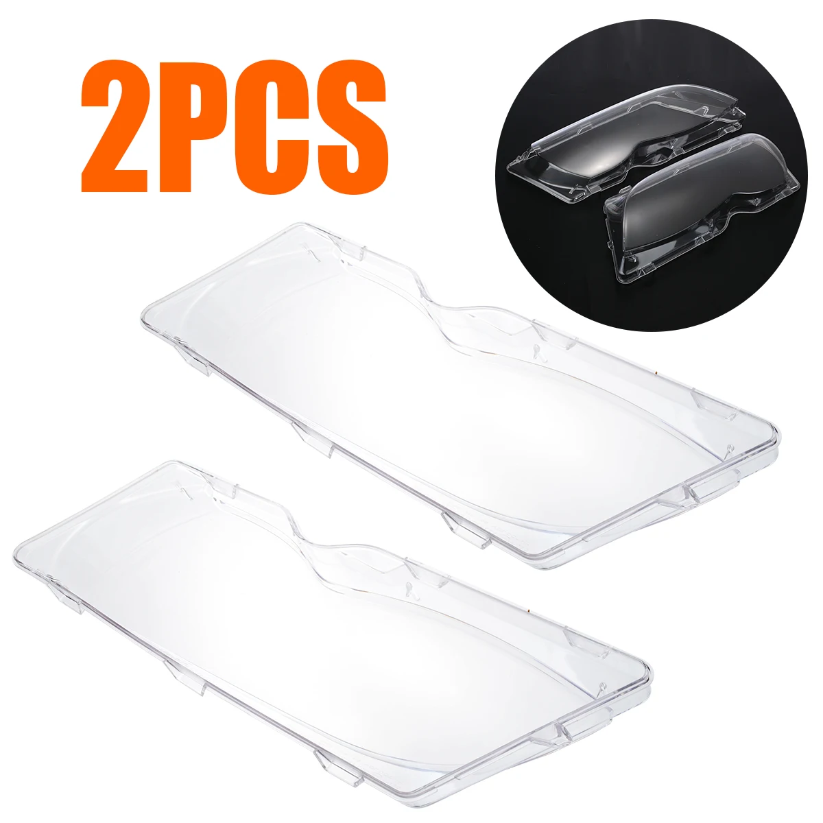 Treyues 2Pcs Car Lights Headlight Lens Shell Lamp Cover Replacement For BMW E46 320i/ 325i/ 325xi/ 330i/330xi 2002-2006 4DR