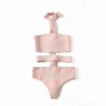 

New Women's Sexy Retro Triangle Breeze Thin Summer Hollow Out Playsuits Lady Fashion Sleeveless Bodysuits Jumpsuits B796