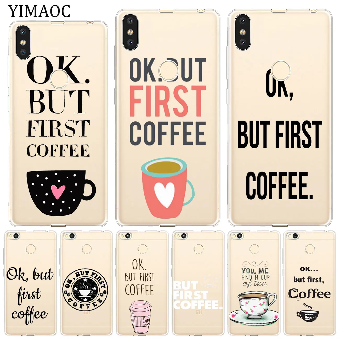 Мягкий чехол для телефона YIMAOC Ok But First Coffee Xiaomi Mi 9 9T CC9 CC9E A3 Pro 8 SE A2 Lite A1 MiX 2S MAX 3 pocophone f1