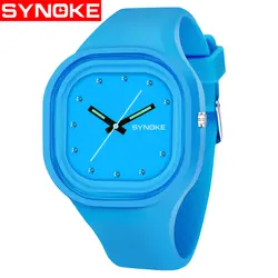 SYNOKE Мода для мальчиков и девочек кварцевые часы силиконовые студентов Для женщин часы светящиеся стрелки красочные наручные часы