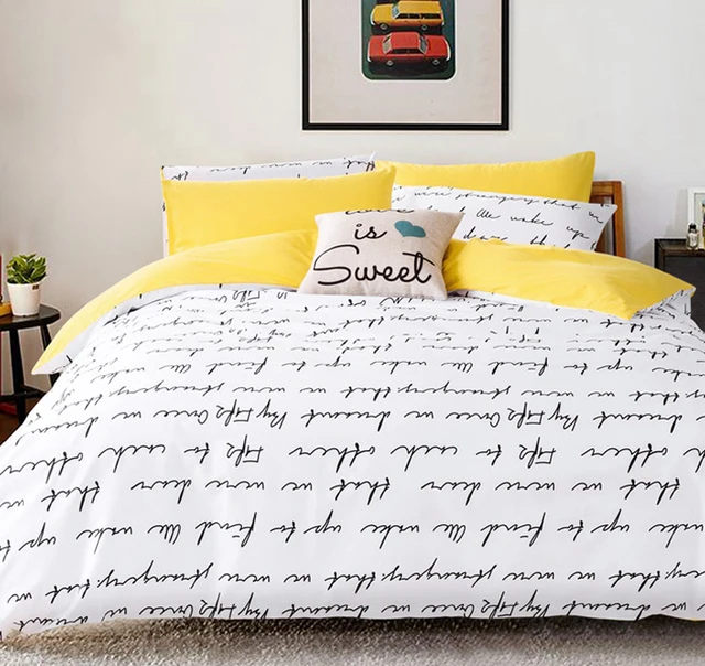 Letter Printing Bedding Sets Duvet Cover Set Bed Linen Ru Usa Size Letter Printing Bedding Sets Duvet Cover Set Bed Linen Ru Usa Size Quilt