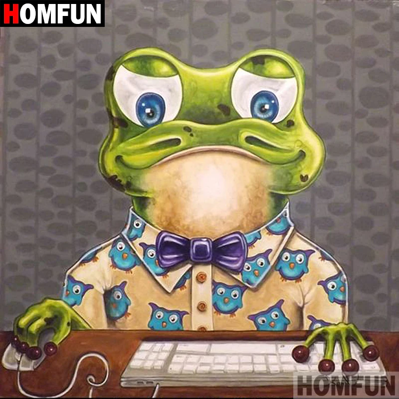 Алмазная 5D картина HOMFUN сделай сам полноразмерная/круглая вышивка лягушка с