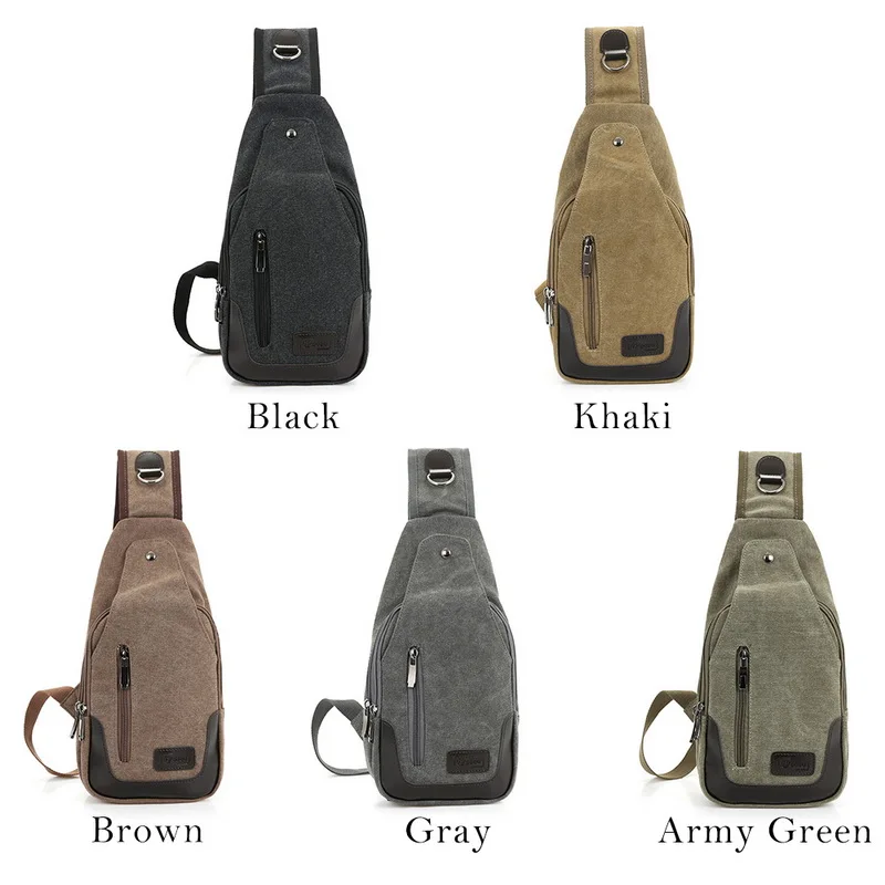 Унисекс Холщовая Сумка на плечо для мужчин портативный дизайн открытый мешок, рюкзак на грудь повседневные сумки-мессенджеры военные сумочки