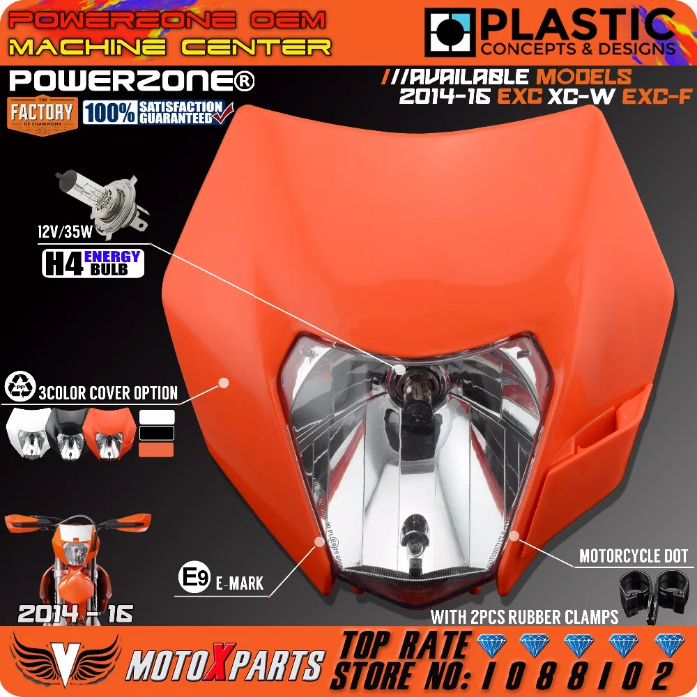 Фара PowerZone для мотоцикла кроссового велосипеда оранжевая фара KTM SX EXC XCF SXF SMR 2015