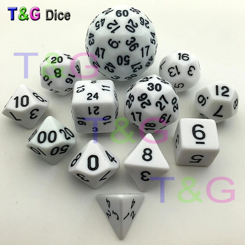 12 шт набор кубиков с цифрами с сумкой T& G высокое качество 3 цвета d4 d6 d8 3xd10 d12 d16 d20 d24 d30 d60 для dnd для ролевых игр игры