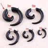 1 pair men women fashion new fake spiral ear tapers snail ear expanders black 3mm 4mm 5mm 6mm 8mm body jewelry ear plug pircing ► Photo 2/6