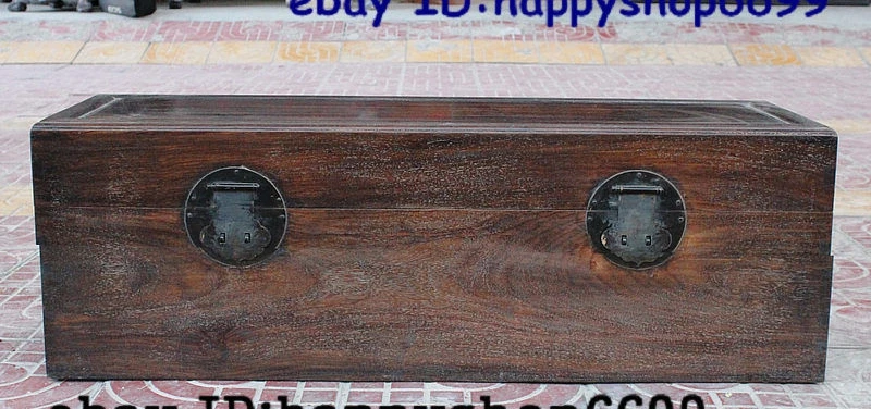 

32" Chinese Palace HuangHuaLi Wood Auspicious Cosmetic chest Jewelry chest Box