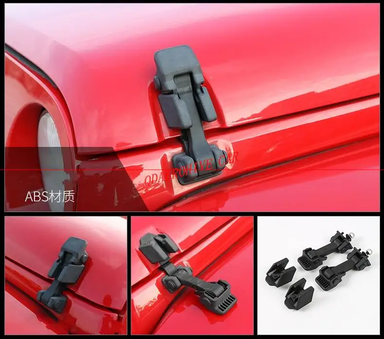 Lot de 2 loquets de verrouillage de capot avec kit de cl/és en alliage daluminium ABS pour Jeep Wrangler JL et mod/èles illimit/és.