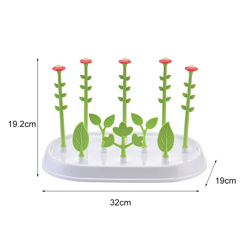 Детский цветок дерево бутылка сушильная стойка с крышками съемный Кормление безопасности держатель для пластиковой бутылки сушки чистой соски полка
