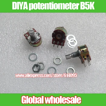 

3pcs Taiwan DIYA 148-type double potentiometer B5K / handle length 15MM / knurling axis