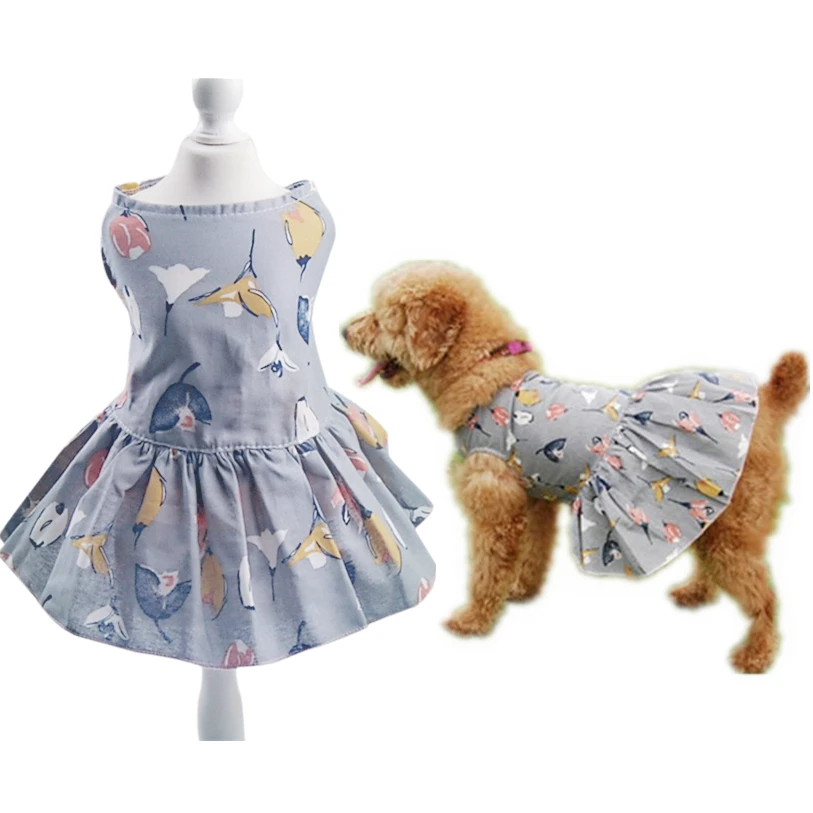 Spring/Summer Dog Dress Sweet Floral Print Dog Dresses XS XL Pet