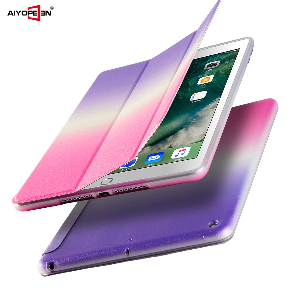 for iPad Air 1 case smart wake up sleep rainbow gradient with pc back cover for ipad 5 3-fold PU Leather magnetic flip stand for iPad Air 1 case smart wake up sleep rainbow gradient with pc back cover for ipad 5 3-fold PU Leather magnetic flip stand