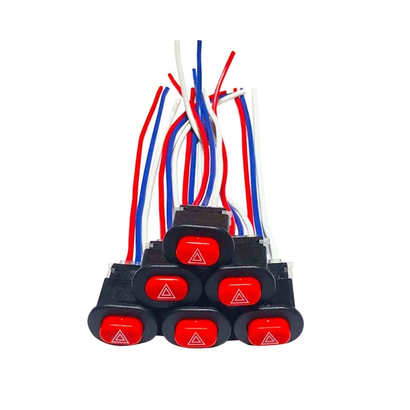 

Motorcycle Switch Hazard Light Switch Button Double Flash Warning Emergency Lamp Signal Flasher with 3 Wires Built-in Lock