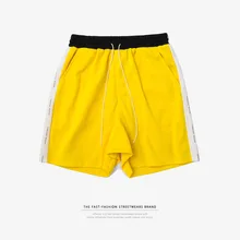 SS новые шорты в полоску с завязками в стиле хип-хоп летние шорты-шаровары для катания на коньках зеленые, красные махровые шорты свободного покроя