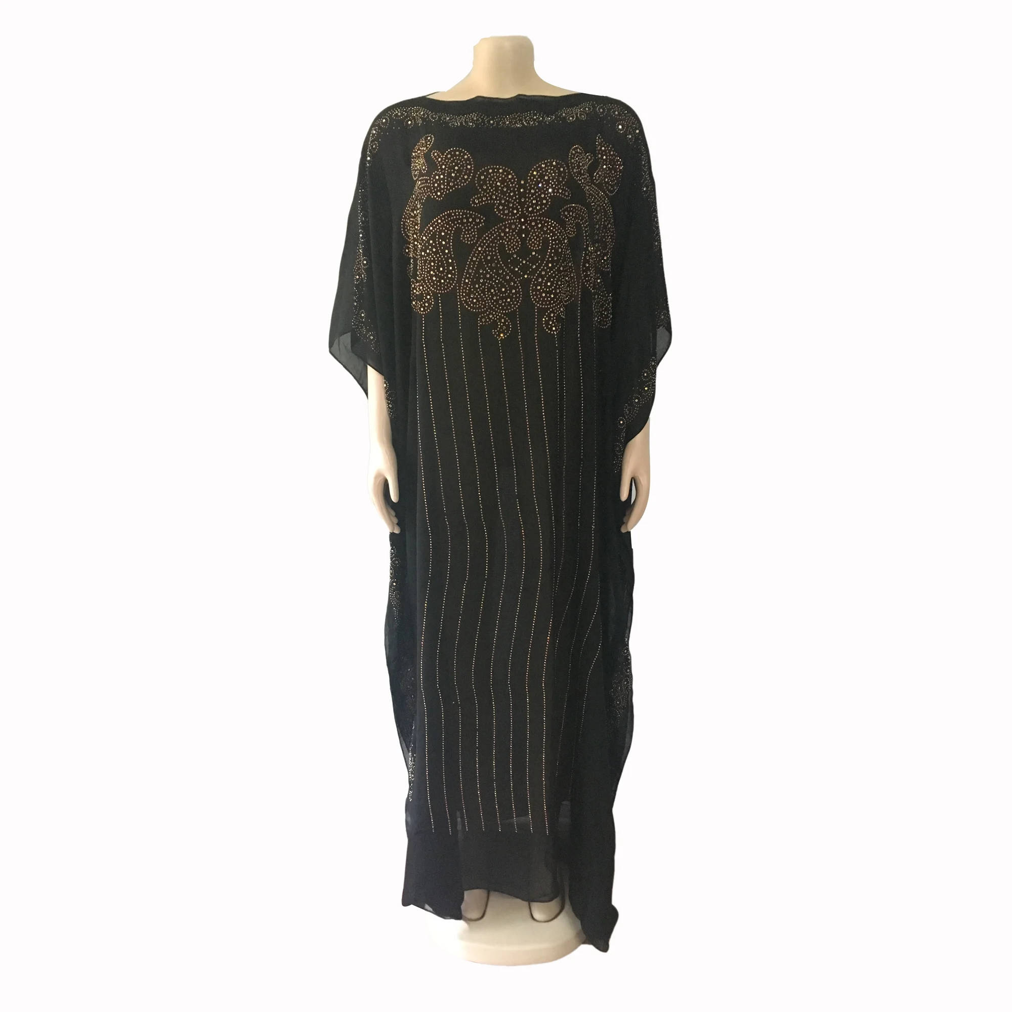 

tilapia new summer plus size long dress diamond short sleeve gowns