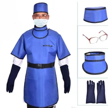 0,35 mmpb рентгеновский защитный костюм одежда, Y-ray защитный фартук, больница, клиника, бизнес защита, перчатки, ошейники, 5 шт