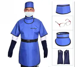 0.35 mmpb X-Ray защитный костюм одежда, Y-ray защитный фартук, больницы, клиники, защита бизнес, Перчатки, воротники, 5 шт