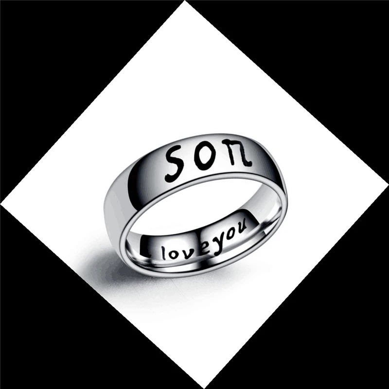 6 мм кольцо для семьи из нержавеющей стали с надписью «Love Dad» для мамы, сына и дочки, серебряные кольца, подарок для семьи, модные ювелирные изделия