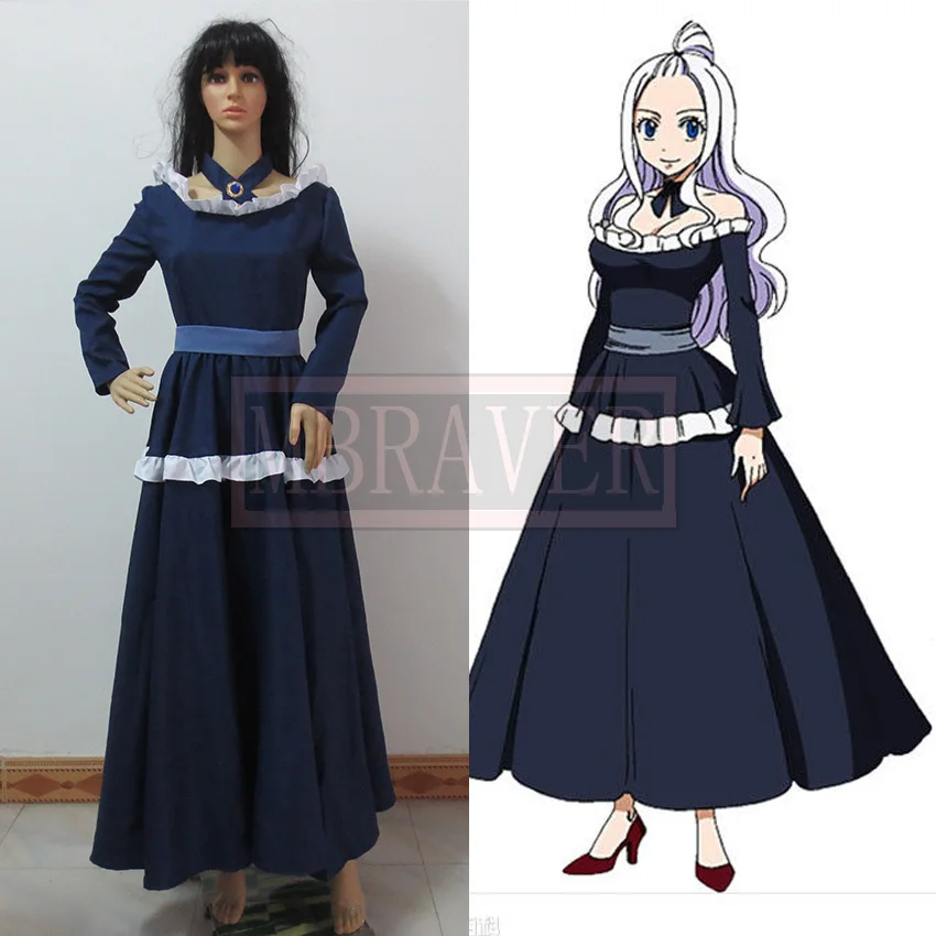 

FAIRY TAIL Mirajane Strauss Cosplay costume blue dress Custom made Any size Anime cosplay set