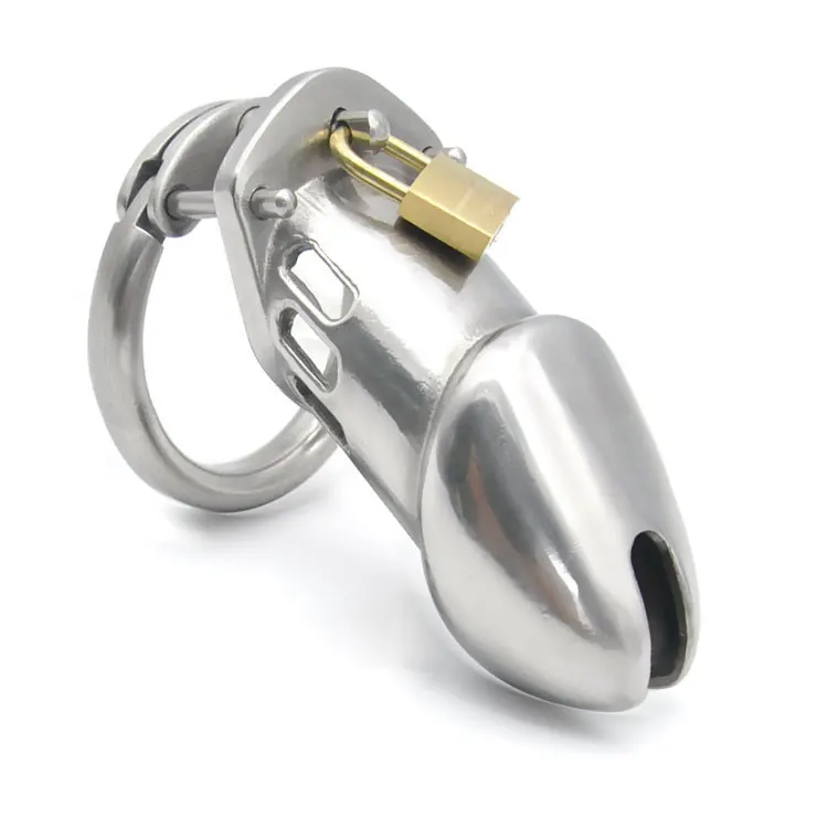 

Men Long One Penis Lock Cock Ring Stainless Steel Male Chastity Device Cock Cages Virginity Lock Chastity Belt Penis Ring Locks