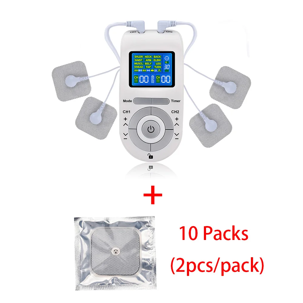 12 Modes - 10 Pads Одобрено FDA) Тенс массажер всего тела 15 режимов Электронный Пульс цифровой меридиан терапия Массажная машина EMS расслабления мышц - Цвет: 12 Modes - 10 Pads