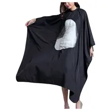 1x Hair Cutting Cape Hairdresser Barber Gown Stylist Apron Phone View Window Black unisex adult black blue hairdressing cape hair cutting cape gown haircut clothes with play phone view window salon apron