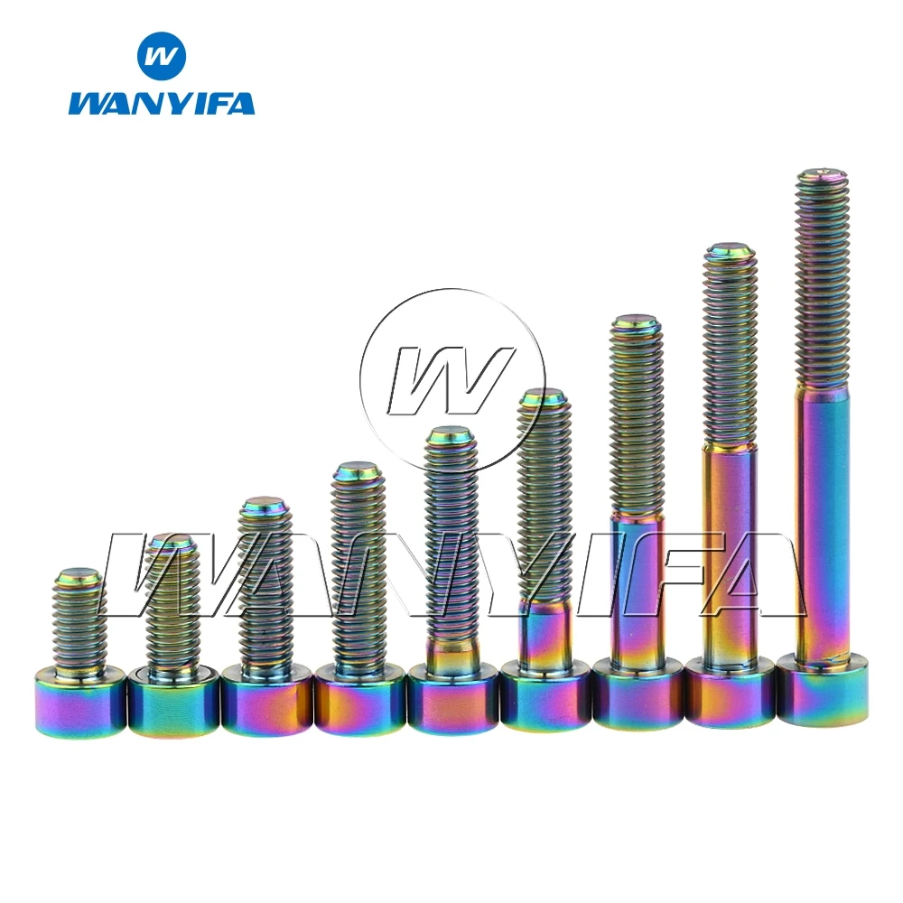 Wanyifa 티타늄 볼트 M8 x 15 20 25 30 35 40 45 50 60 70mm 알렌 키 헤드 볼트 나사 자전거 오토바이 자동차