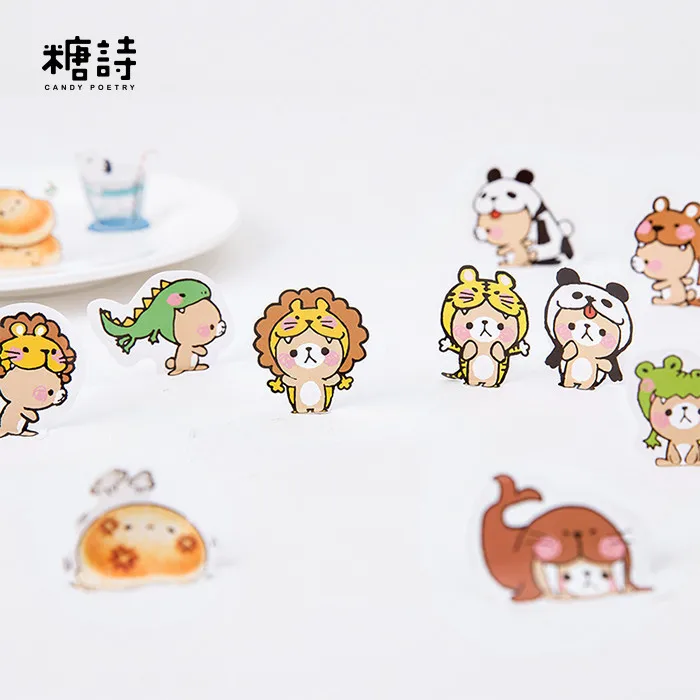 45Pcs Novelty Cartoon Do Not Bite Me Handmade Cake Packaging Sealing Label Sticker Baking DIY Gift Box Irregular Stickers M1079 | Дом и сад