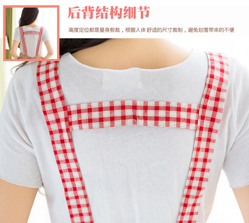 7 Plaids Pattern Apron Woman Adult Bibs Home Cooking Baking Shop Cleaning Aprons For Pocket Kitchen Accessory Waterproof And Oil