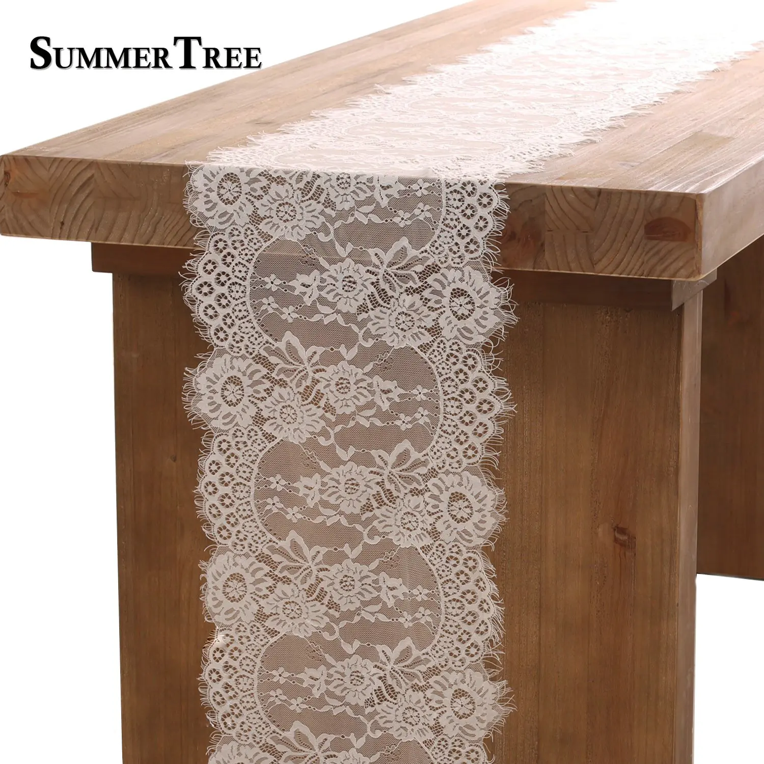 

35 x 300cm Wedding Table Runner White Lace Table Runner Floral Table Cloth Boho Wedding Table Decoration Home Textile