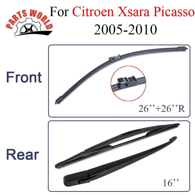 Лобовое стекло Передняя и задняя щетка стеклоочистителя для Citroen Xsara Picasso 2005 2010
