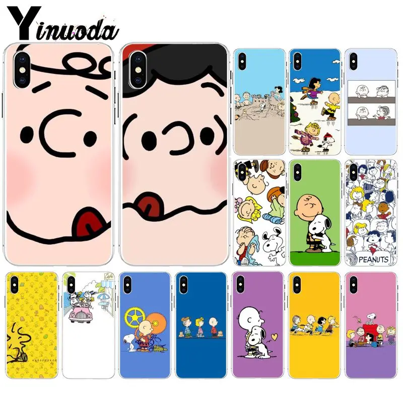 

Yinuoda PEANUTS Transparent TPU Soft Silicone Phone Cover for Apple iPhone 8 7 6 6S Plus X XS MAX 5 5S SE XR Mobile Cases