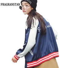 Женская Новинка, модная свободная хлопковая бейсбольная форма в стиле пэчворк, хит цвета, Женская Повседневная Верхняя одежда в полоску с вышитыми буквами, JQ71