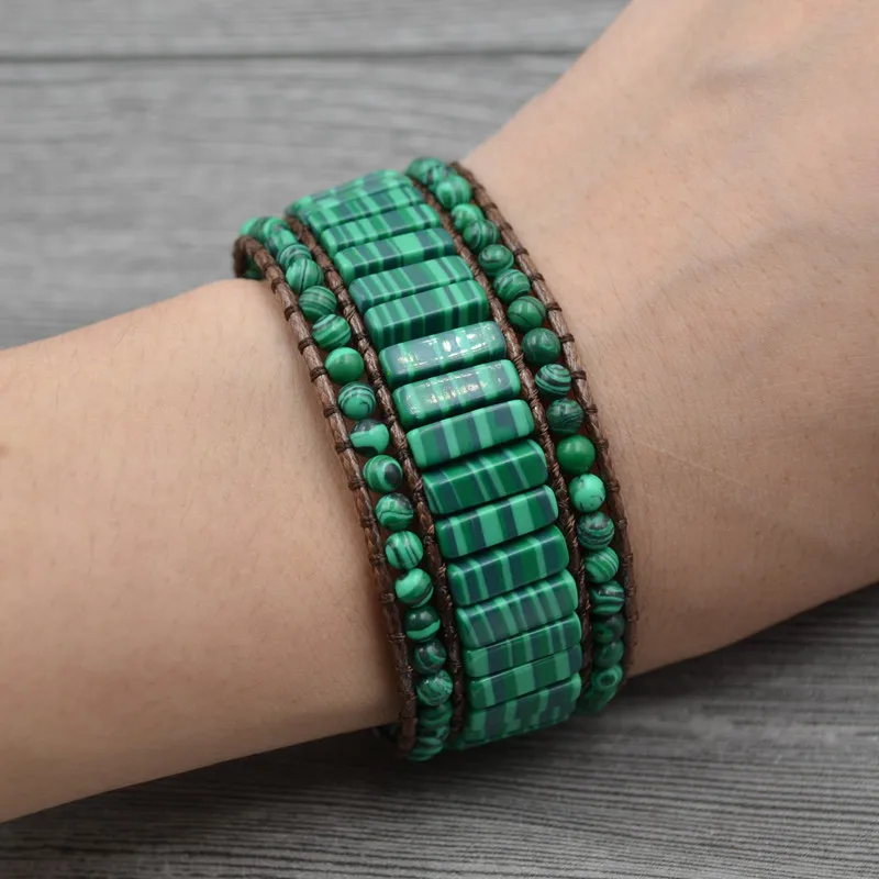 Günstig Armband mit Europa und die Vereinigten Staaten verkaufen viele Böhmen nationalen wind reine manuelle weben malachit armband
