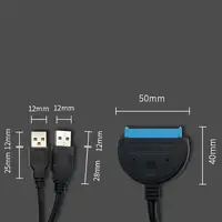 כונן קשיח כבל מתאם USB 3.0 דיסק קשיח חיצוני כבל ל SATA מתאם מתאם 2.5 אינץ 3.5 אינץ ממיר כבלים כונן HDD SSD (4)