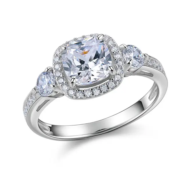 Newshe 1 5 Ct Radiant Cut Aaa Cz 925 Sterling Silver Wedding Ring Newshe 1 5 Ct Radiant Cut Aaa Cz 925 Sterling Silver Wedding Ring Three Stones Design Fashion