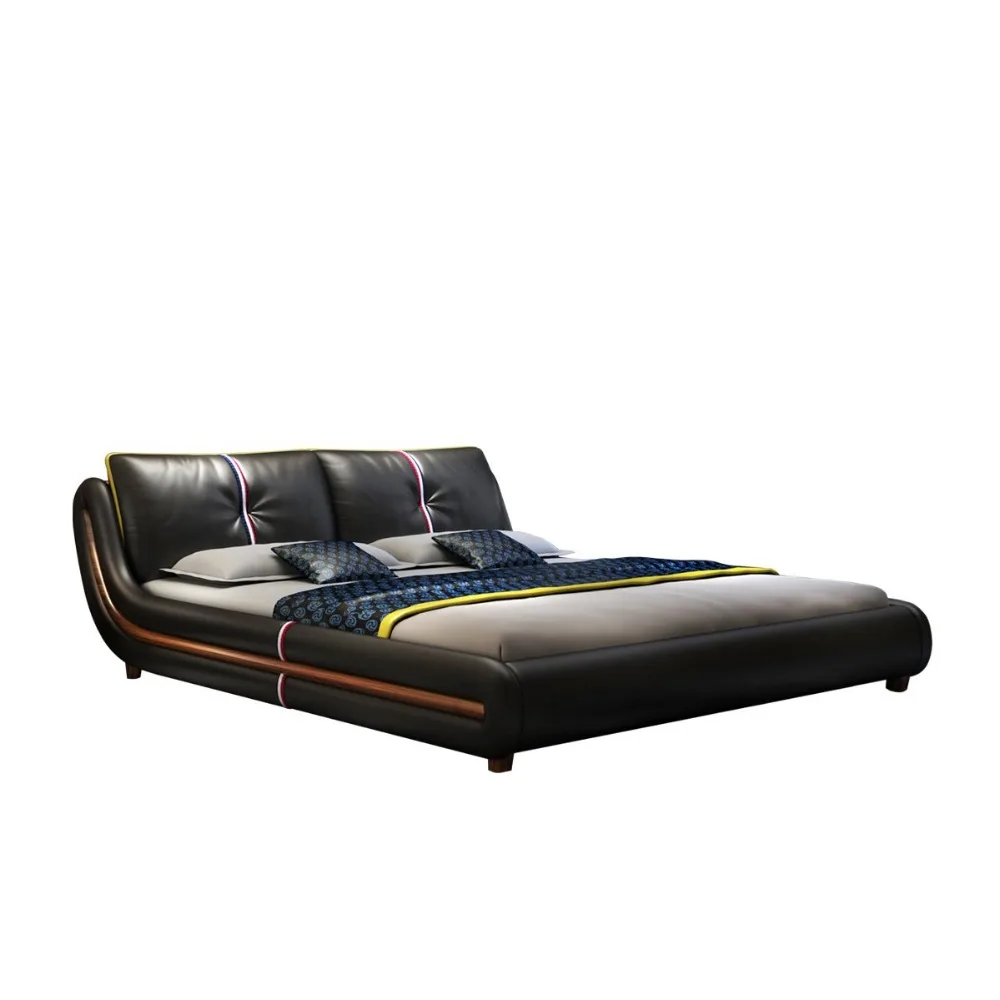 Мягкая кровать RAMA DYMASTY из натуральной кожи современный дизайн Бетт cama модная
