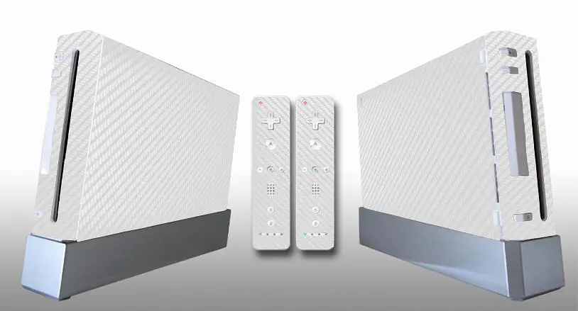 Белый из углеродного волокна виниловая Защитная Наклейка для nintendo wii и контроллера Скины наклейки s