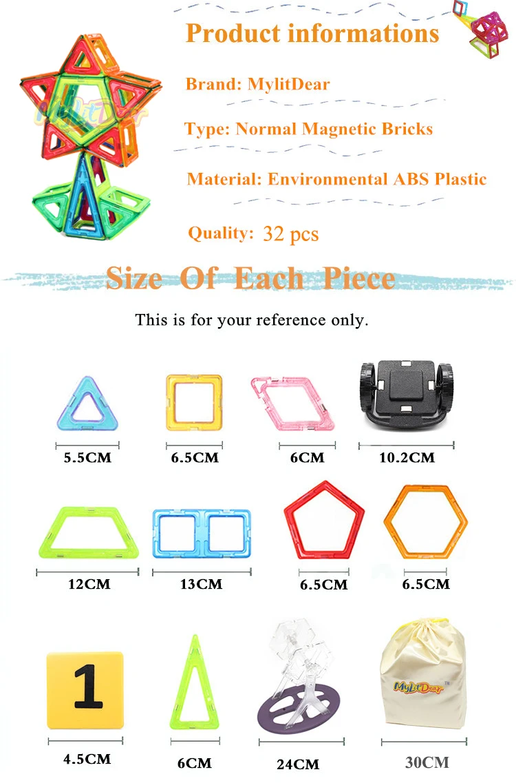 32 шт. магнитные Строительные блоки Детская игрушка «сделай сам» кирпичи 3D креативный пластик для раннего детского образования обучающие игрушки для детей