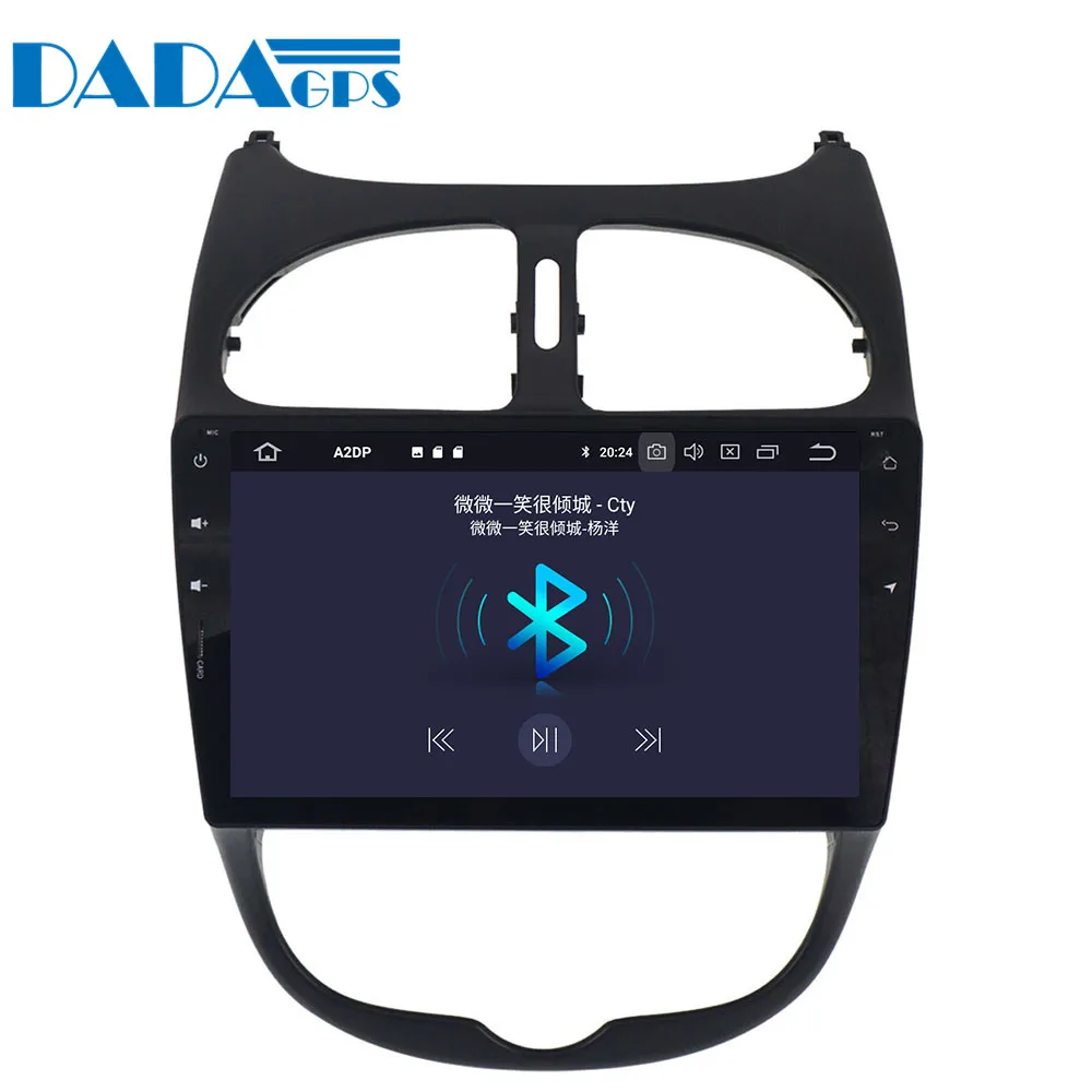 Best Newest Android 9.0 Radio Car Stereo GPS Navigation for Peugeot 206 2000-2016 Vehicle Head Unit Multimedia Audio no CD DVD Player 3