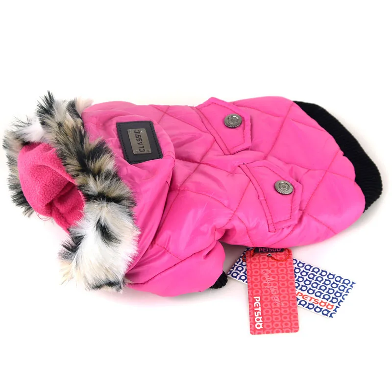 Pet зимнее теплое пальто Чихуахуа для Мопсов, французских бульдогов ткань для большой собаки, кота Кофты для щенков с плюшевая шапка зимняя куртка наряд