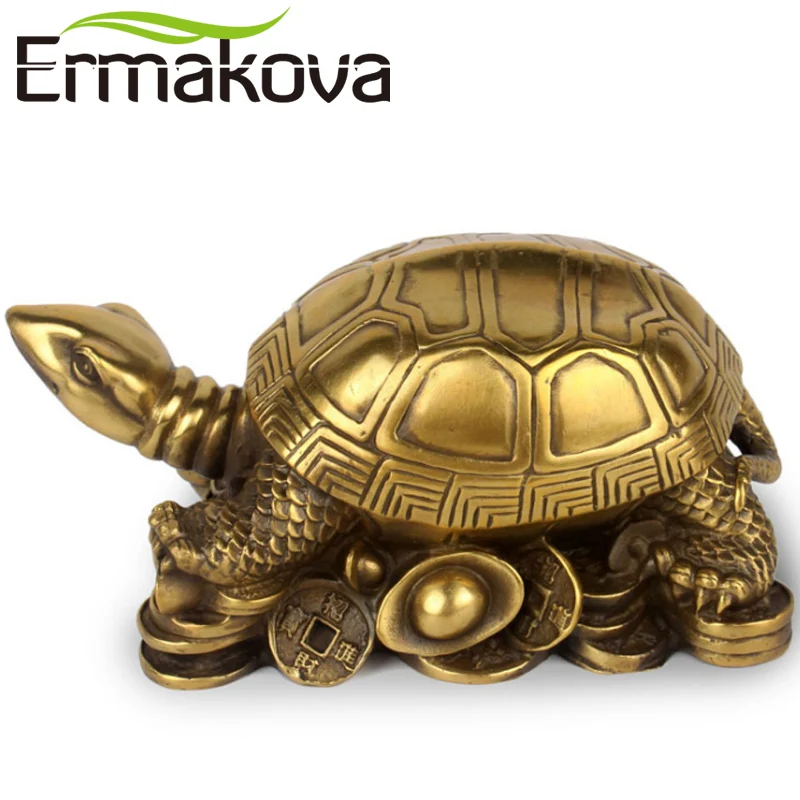 ERMAKOVA 13 см (5 1 &quot) античная латунь мини черепаха Статуэтка скульптура в виде
